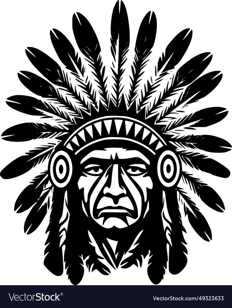 Indian chief - black and white