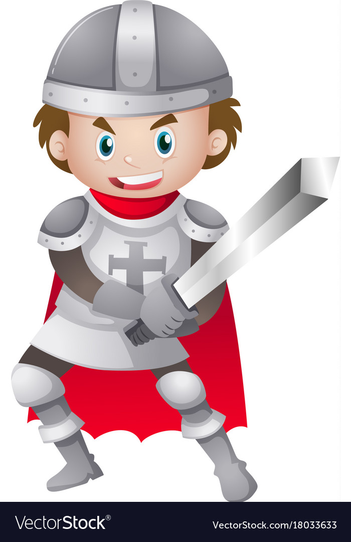 Knight in iron armour suit Royalty Free Vector Image