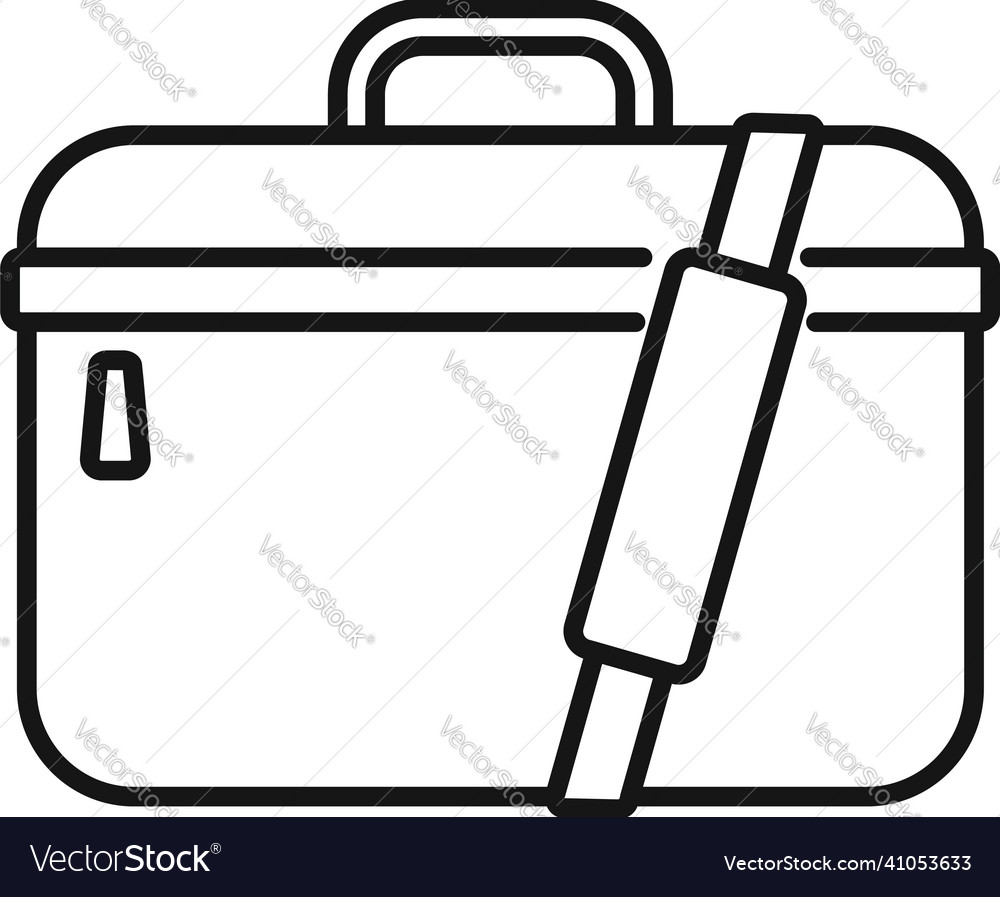 Laptop suitcase icon outline case bag Royalty Free Vector