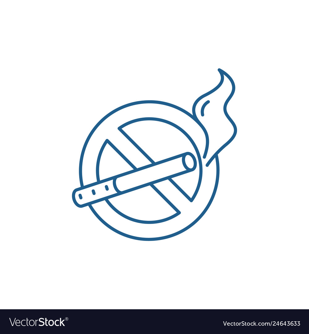 No smoking line icon concept flat