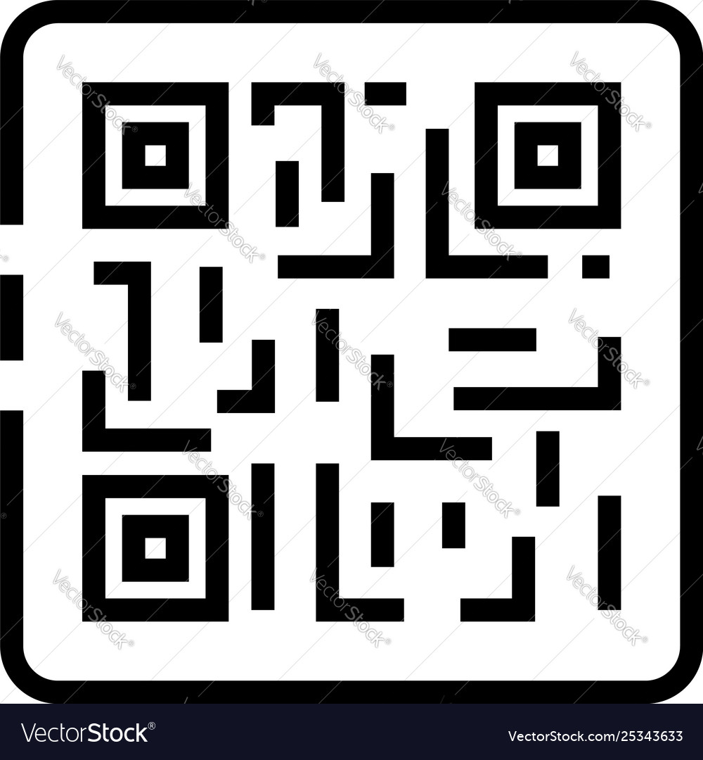 Qr code in frame icon outline style Royalty Free Vector