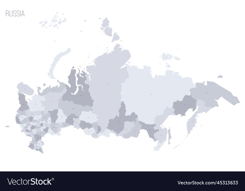 Russia political map of administrative divisions Vector Image