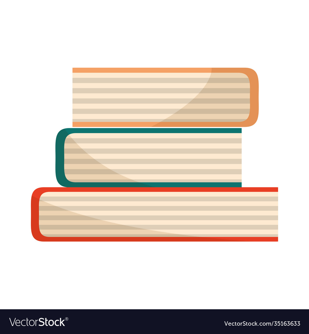 Stacked books library educational or learning Vector Image