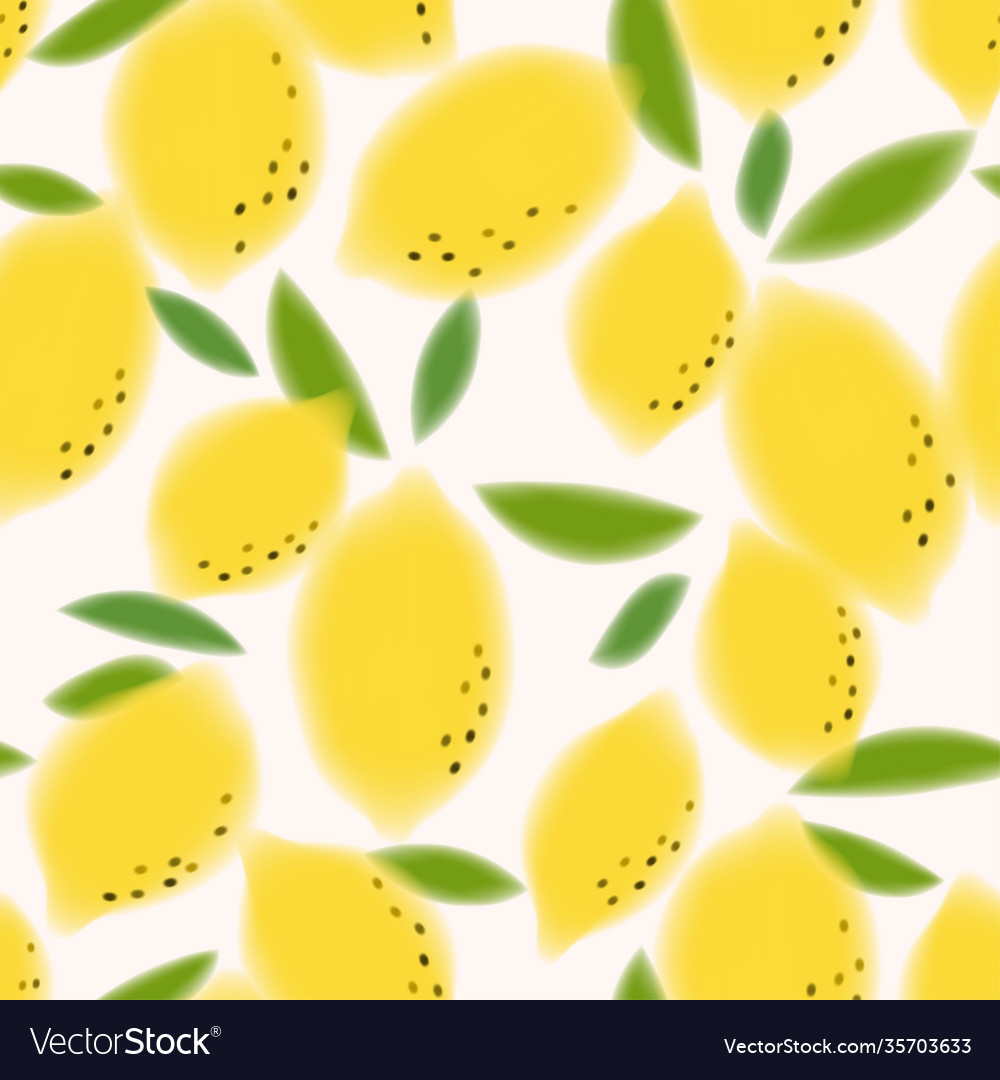 Summer fresh lemon seamless graphic vector image Summer fresh lemon seamless graphic