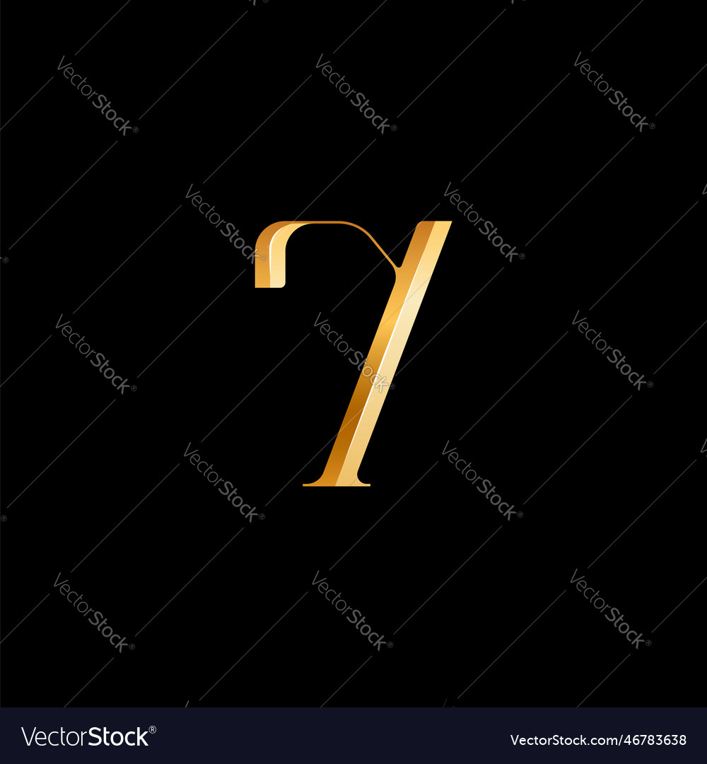 3d arabic numeral 7 alphabet elegant golden font Vector Image