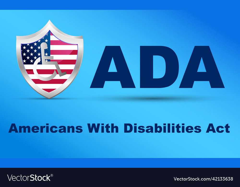 Ada Americans With Disabilities Act Shield Vector Image