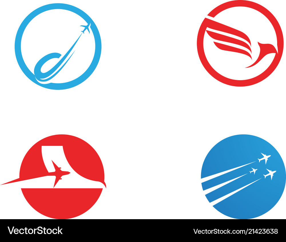 Airplane fly logo and symbols template Royalty Free Vector