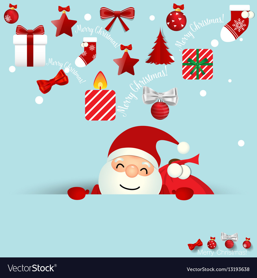 Christmas greeting card with santa claus