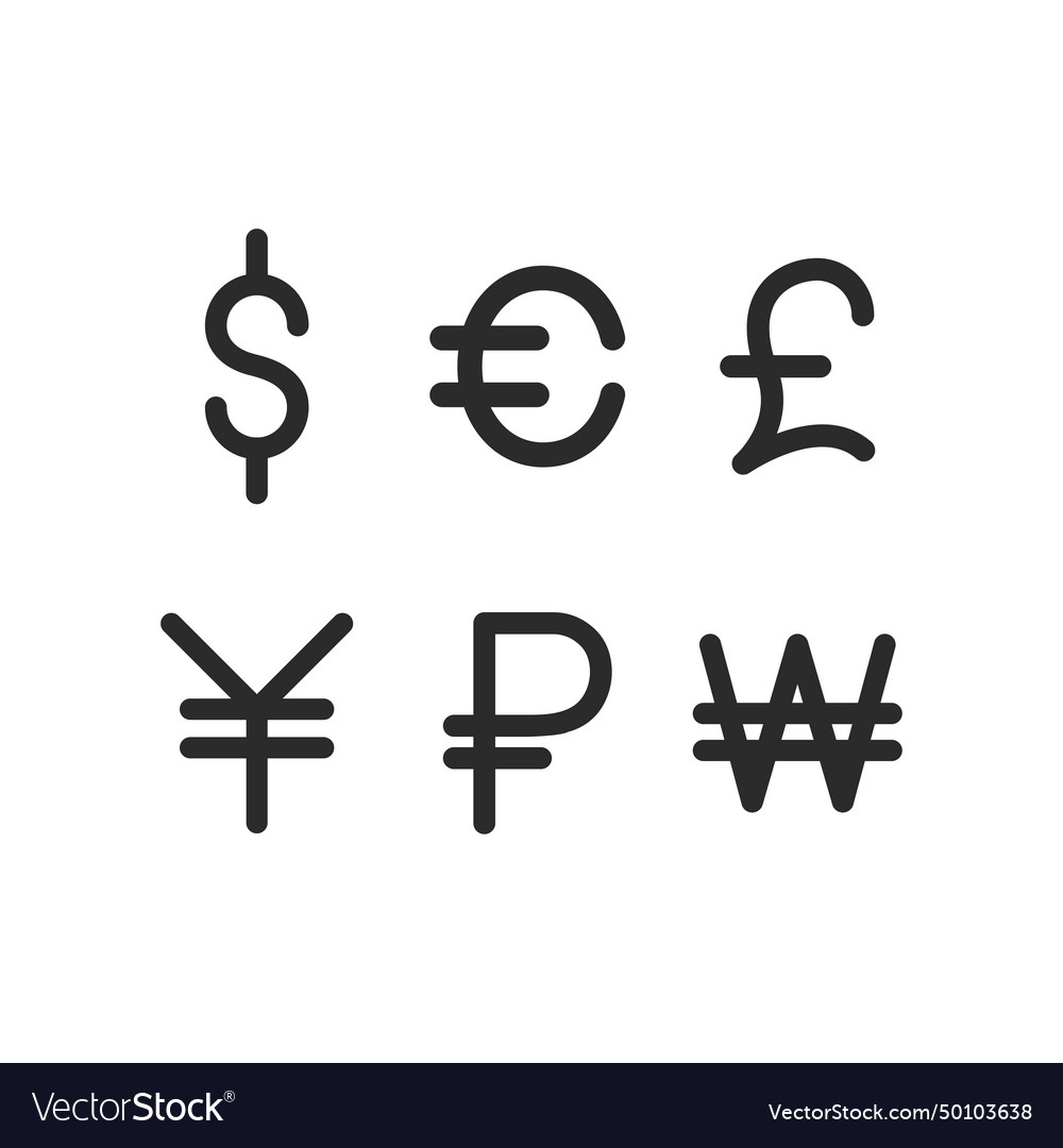 Currency logo and symbol Royalty Free Vector Image