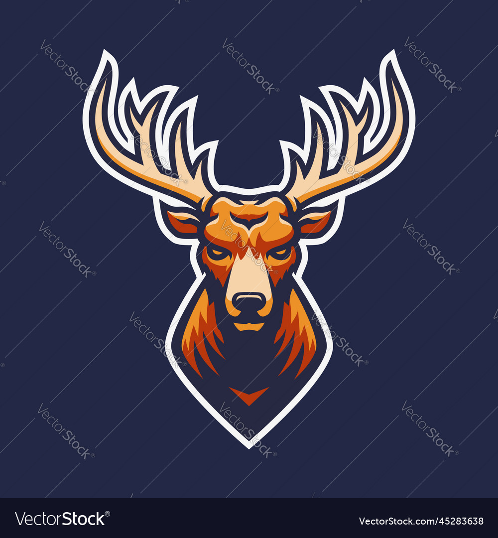 Deer mascot logo eps10 Royalty Free Vector Image