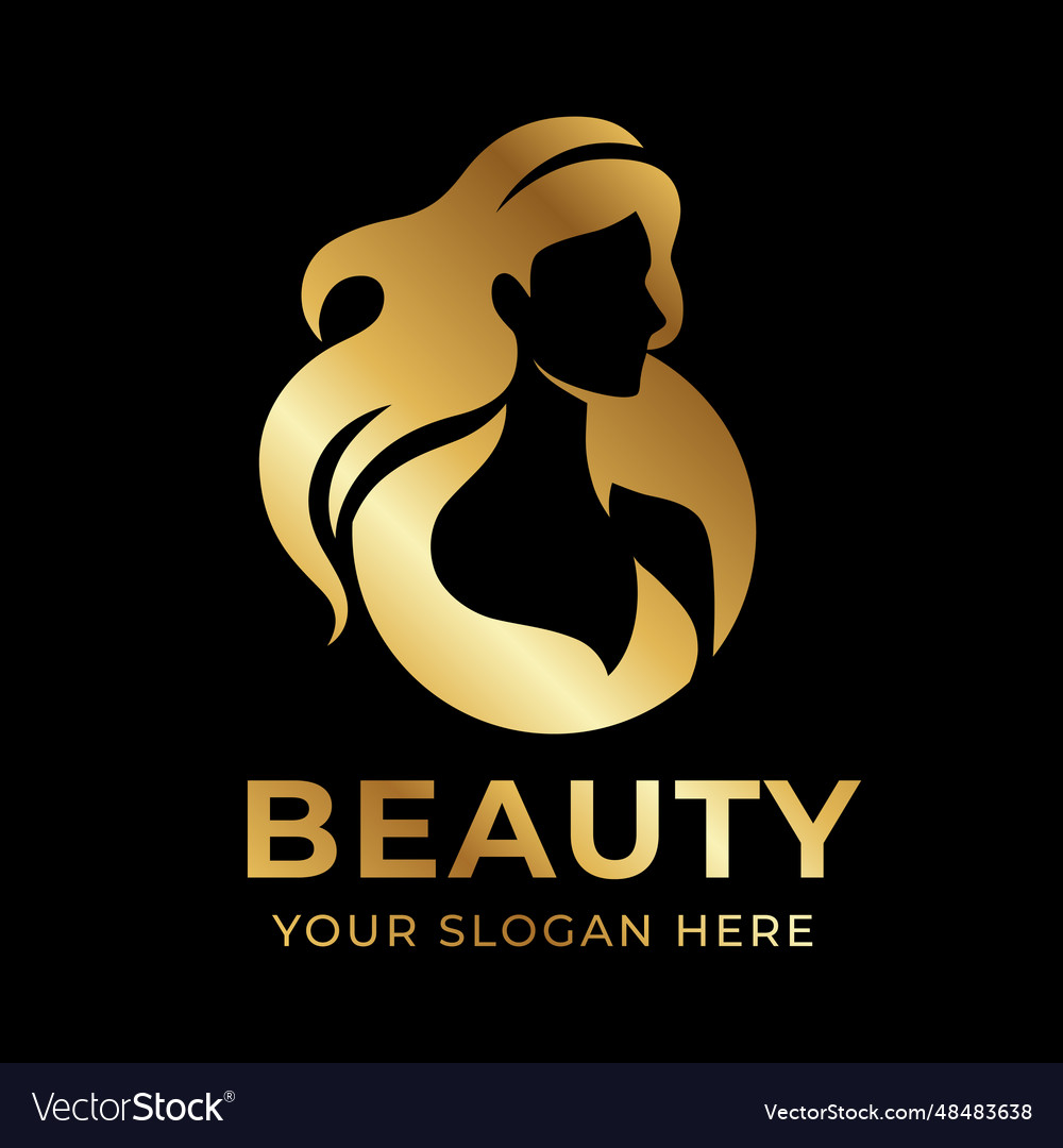 Elegantes Luxus-Gold-Logo mit schönem Gesicht