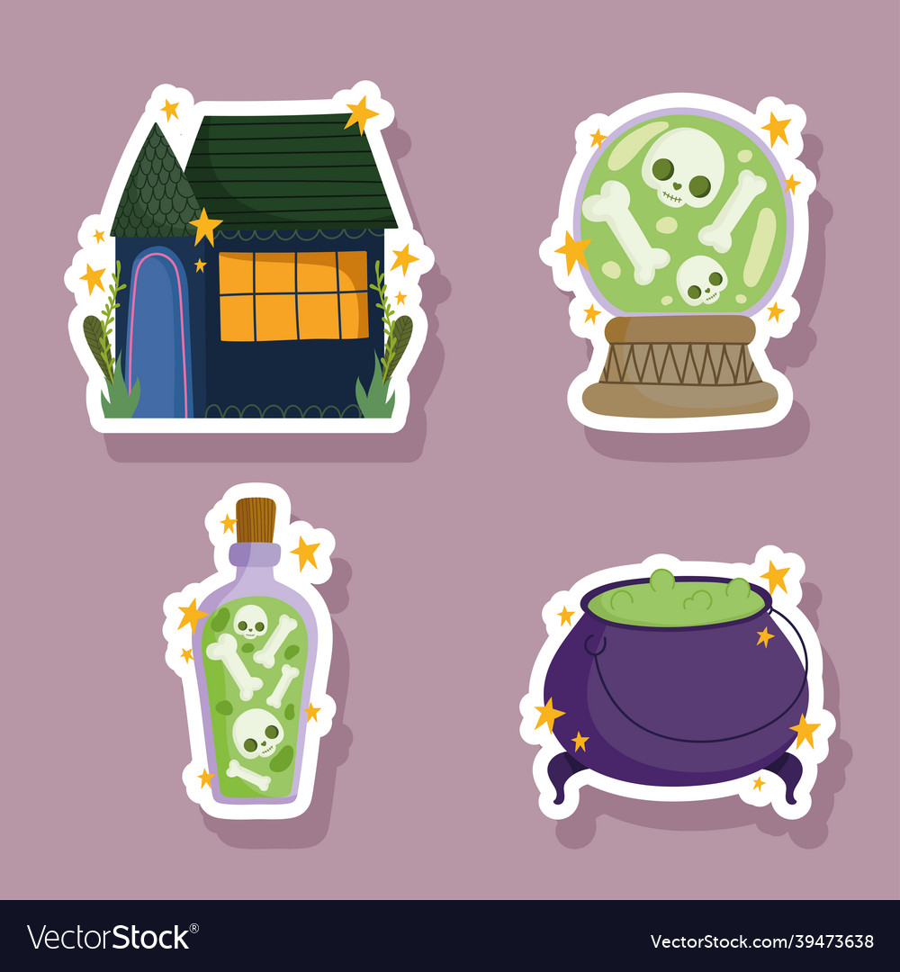 Halloween stickers icons