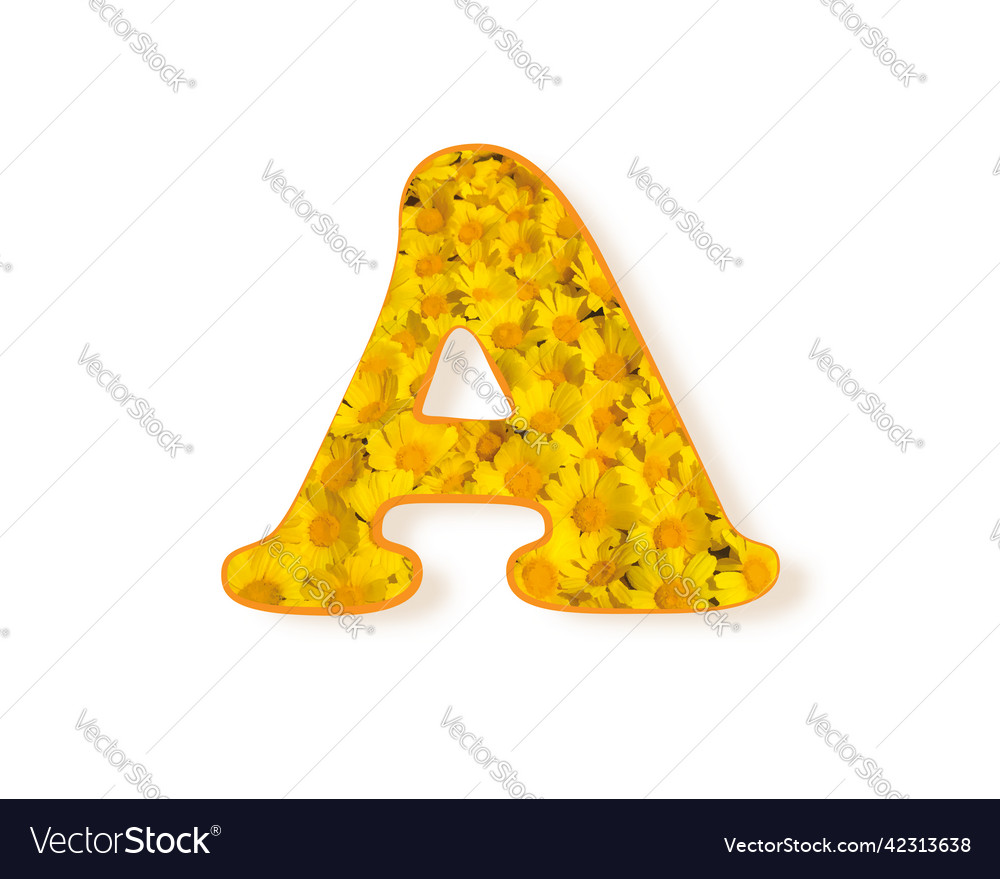 Letter a logo yellow color spring flower capital