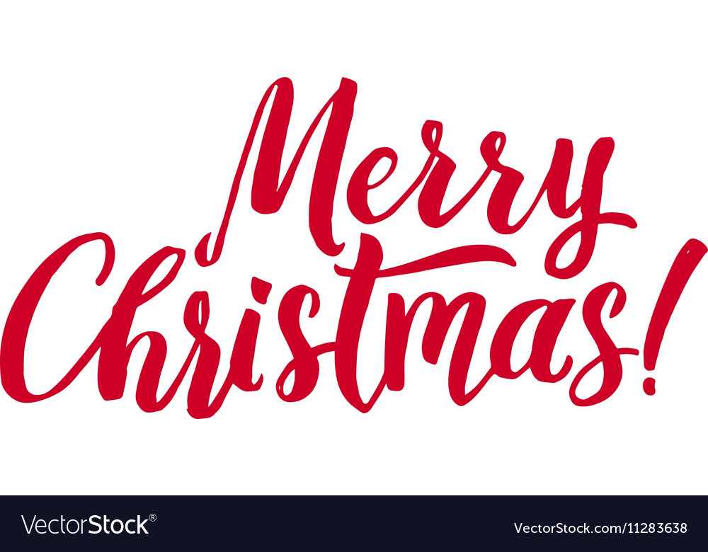 Merry christmas lettering inscription