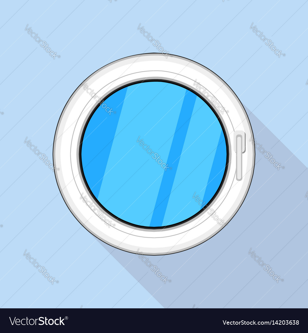 Round window icon flat style Royalty Free Vector Image