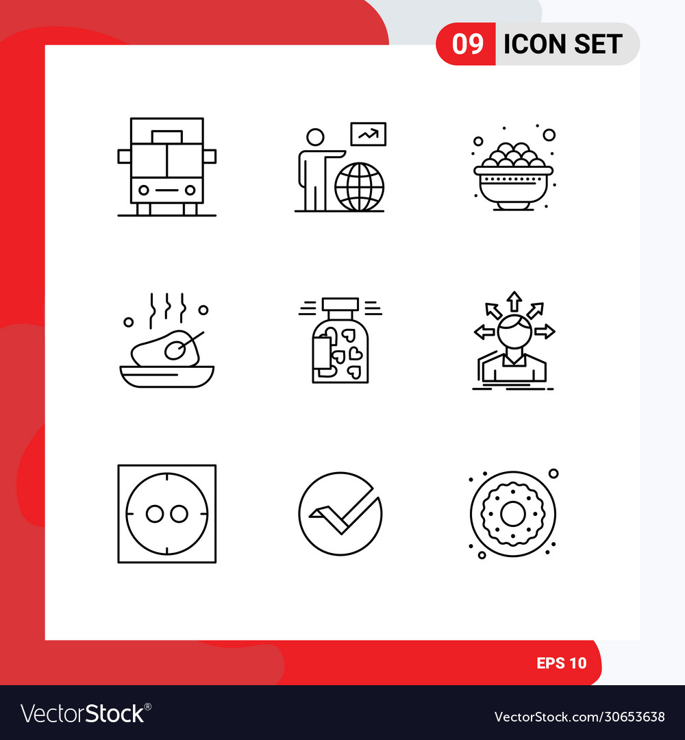 Set 9 moderne ui Symbole Zeichen Zeichen für Jar