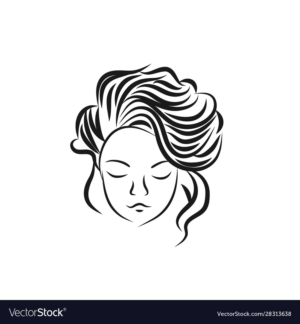 Symbols and logo designs idea with women portrait Vector Image