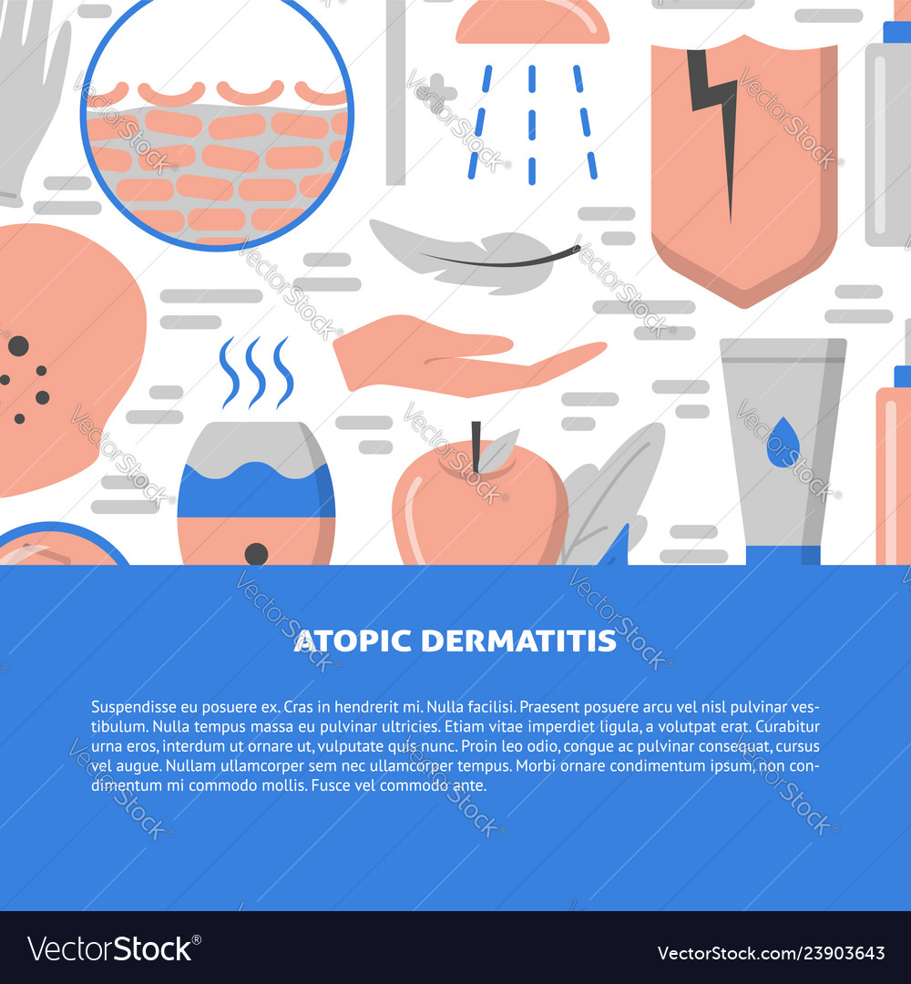 Atopic dermatitis concept background in flat style