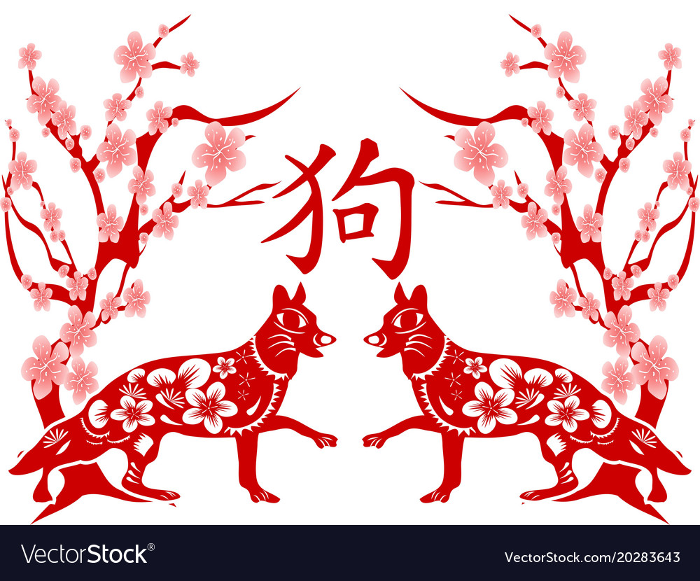 Chinese dog year background