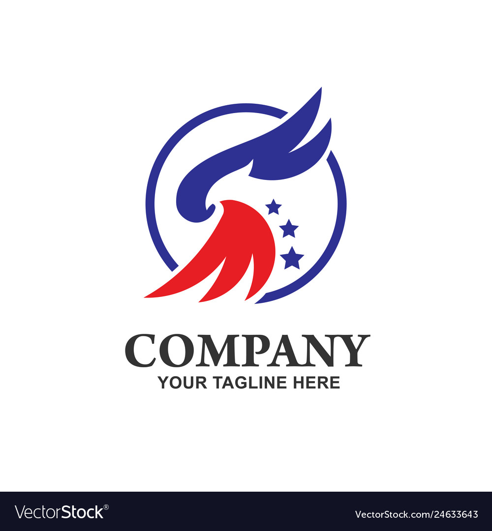 Eagle head with circle logo template