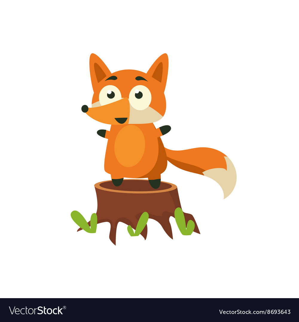 Fox standing on stump