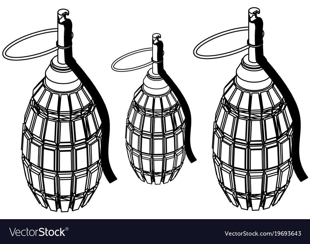 Grenade on white background Royalty Free Vector Image