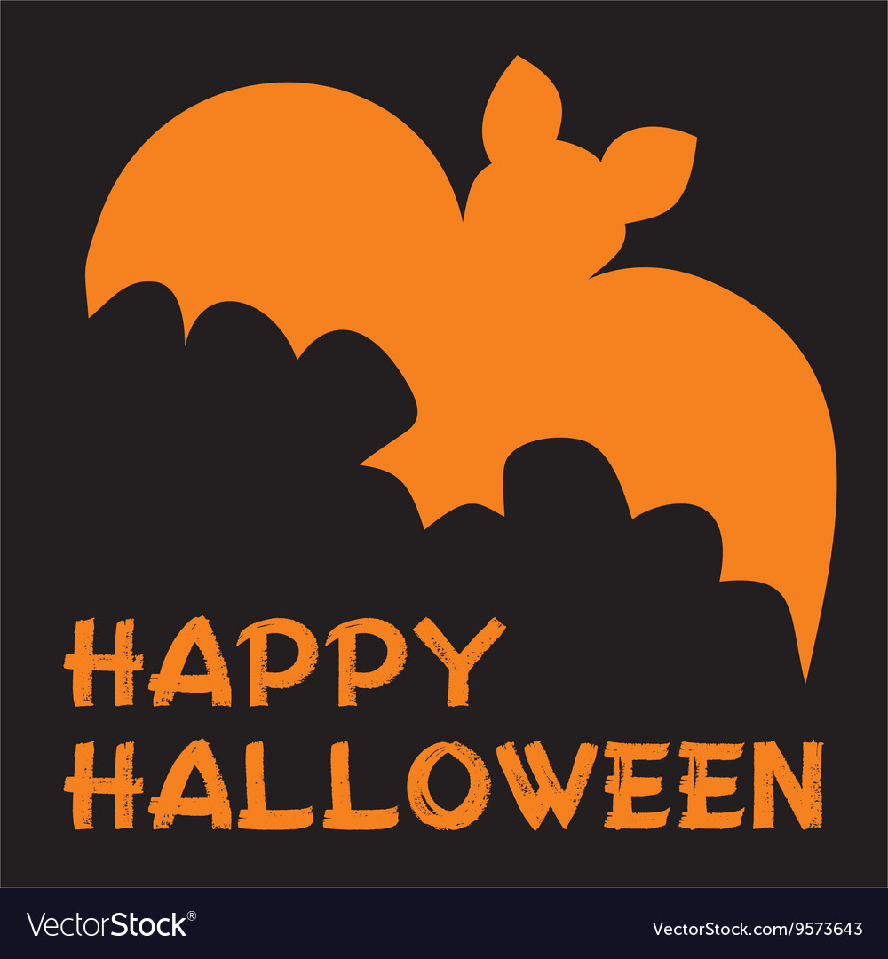 Happy halloween party card with bat and wishes