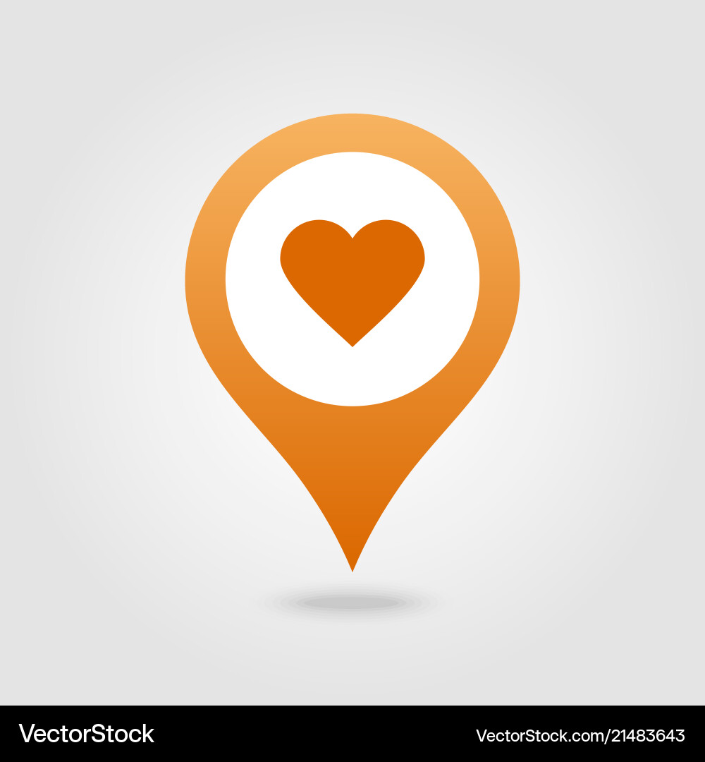 Heart pin map icon map pointer markers Royalty Free Vector