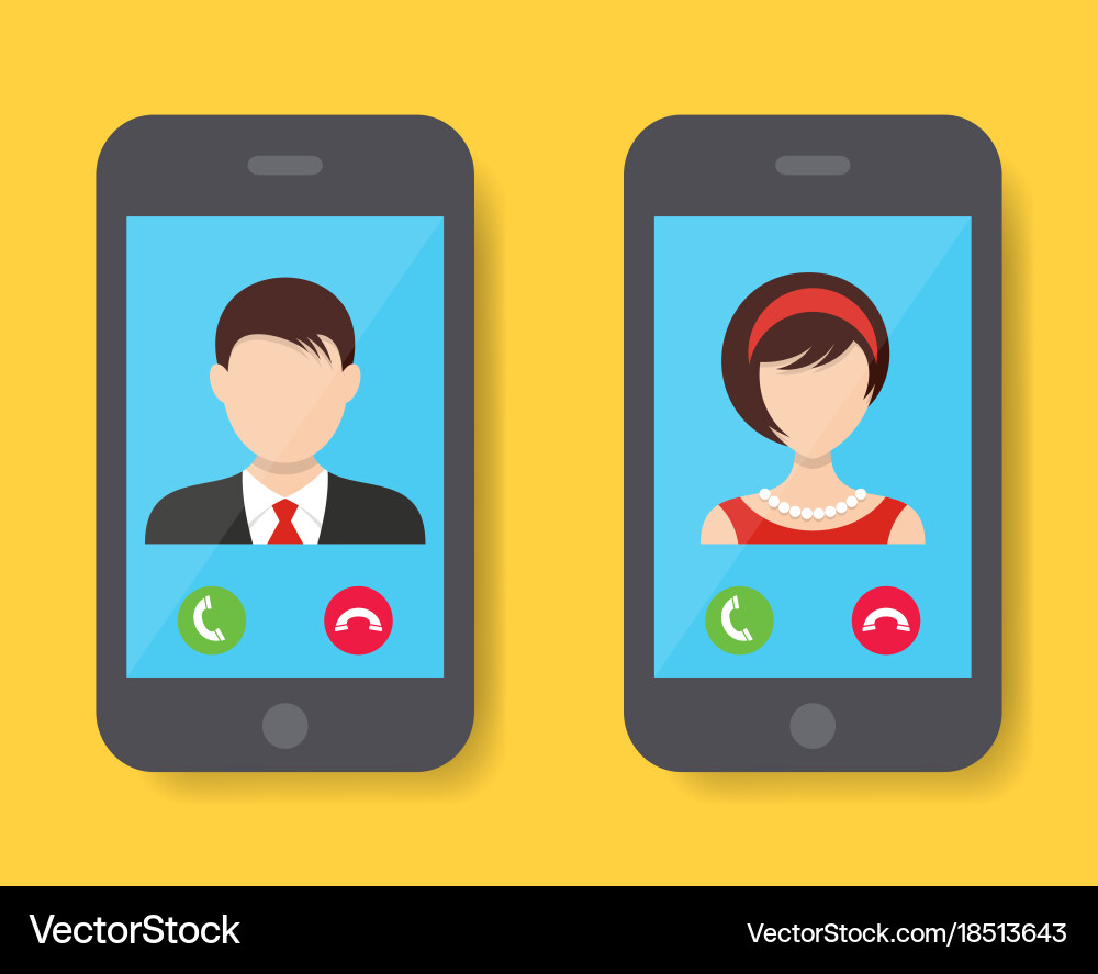 Incoming call on smartphone screen Royalty Free Vector Image
