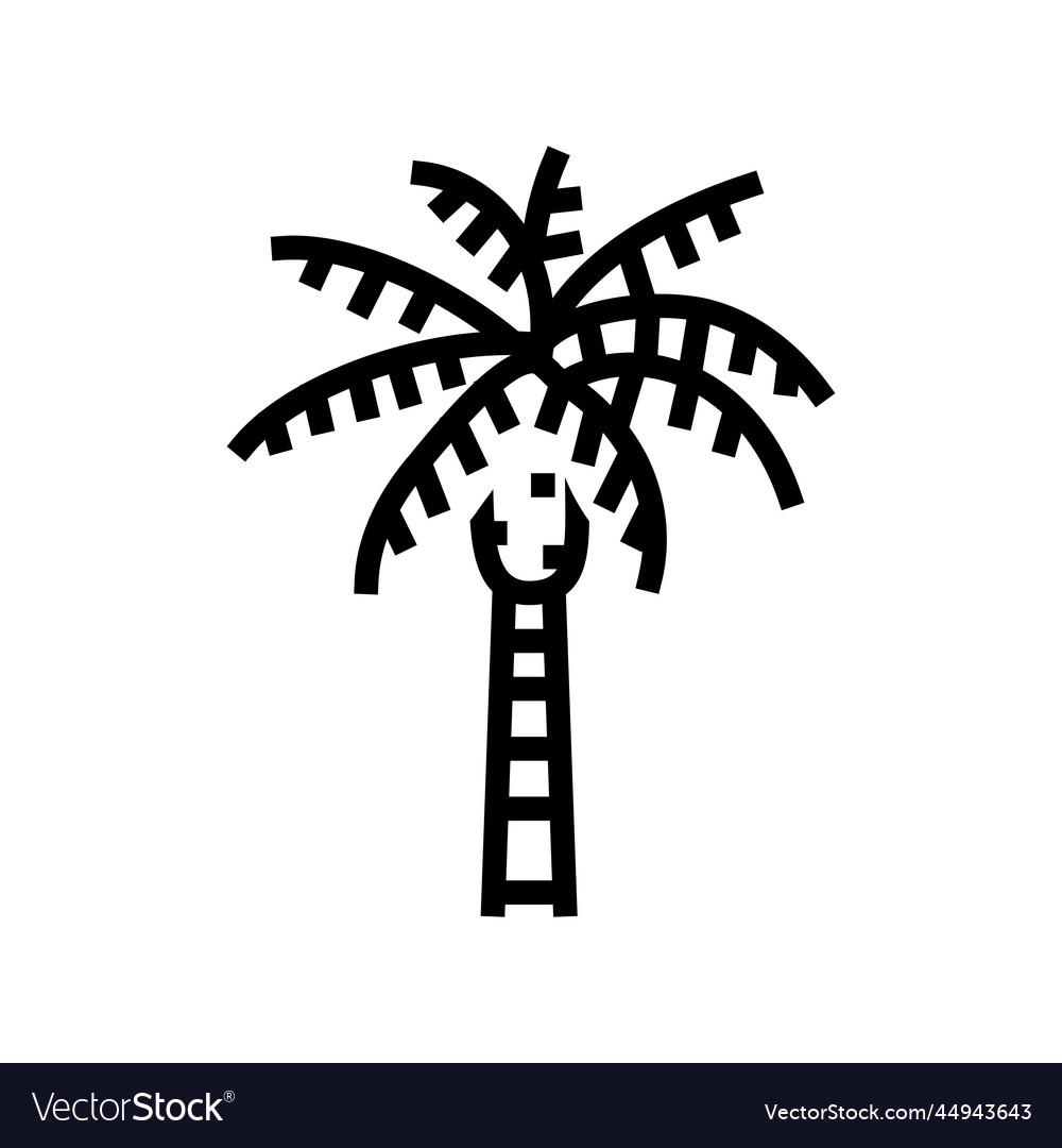 Queen palm tree line icon Royalty Free Vector Image