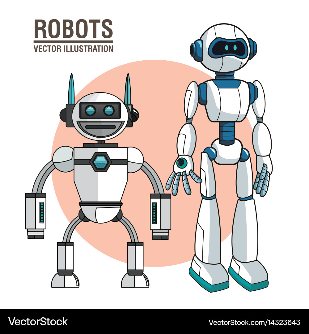 Robots android modern technology Royalty Free Vector Image