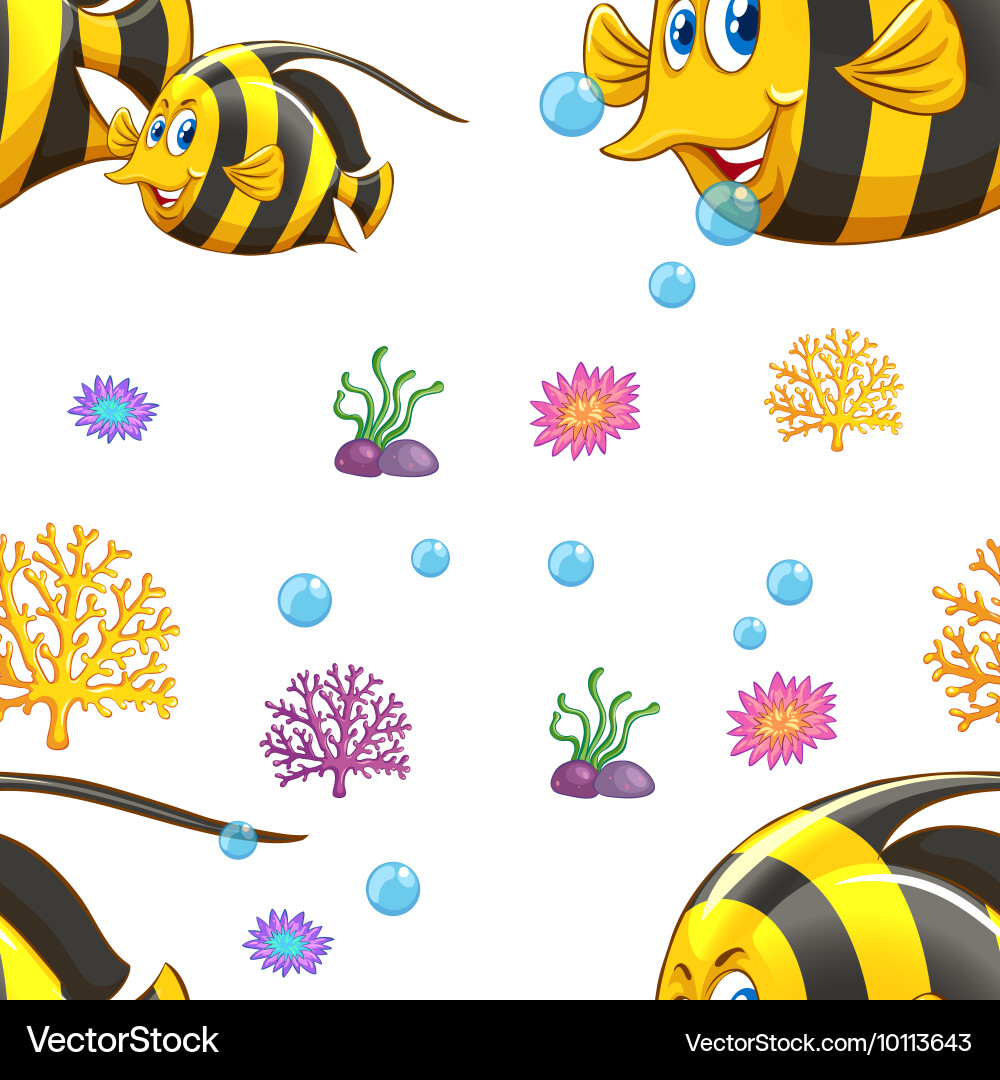 Seamless background with fish underwater Vector Image
