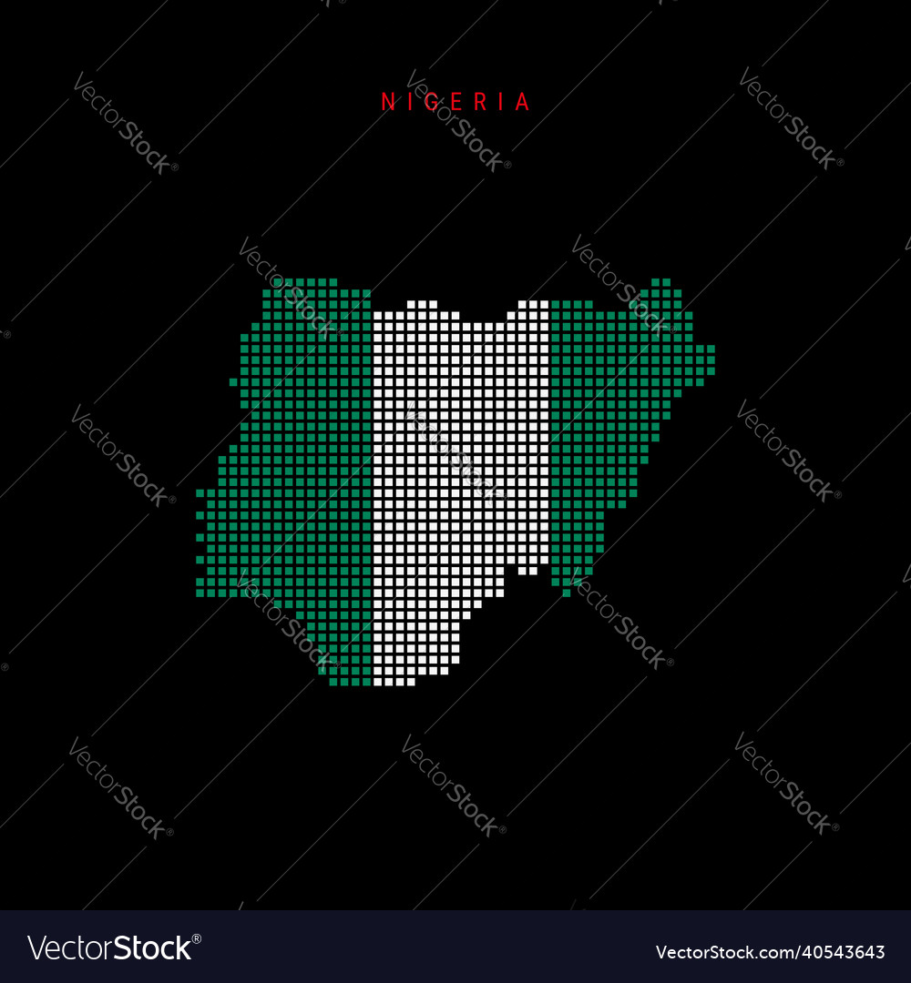 Square dots pattern map of nigeria nigerian