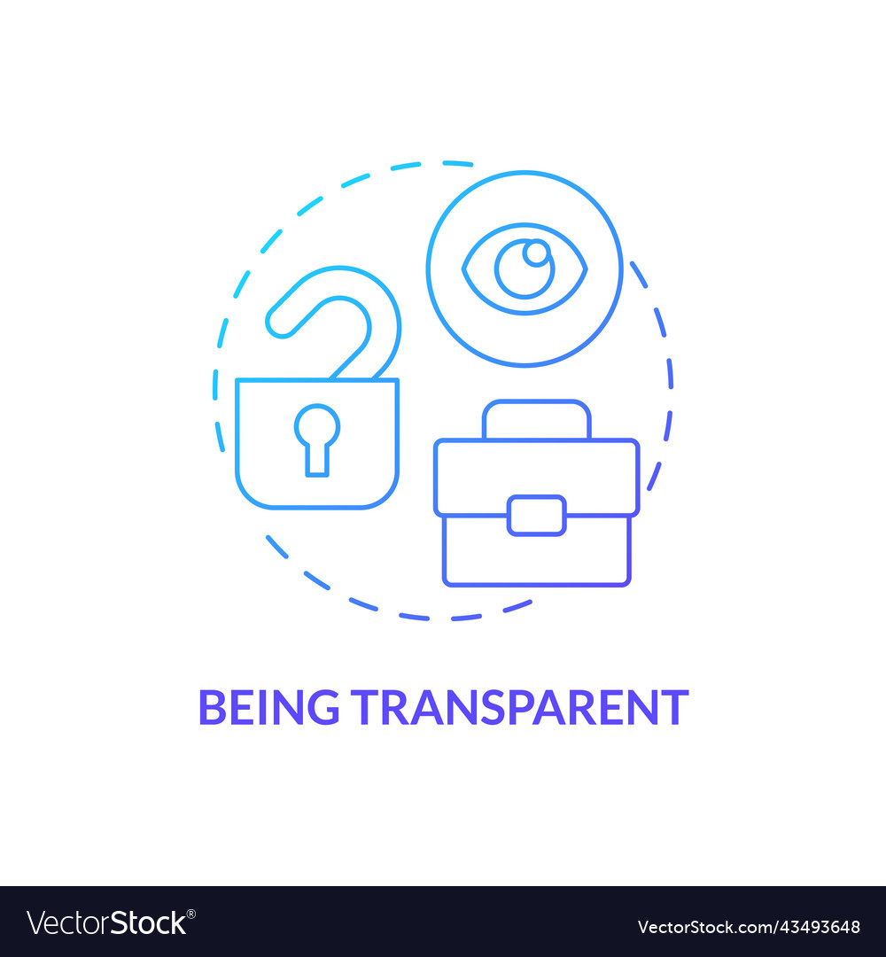 Being transparent blue gradient concept icon