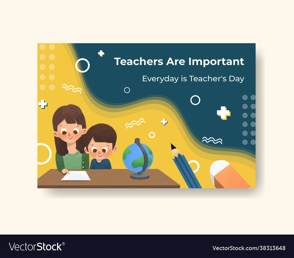 Facebook template with teachers day concept Vector Image