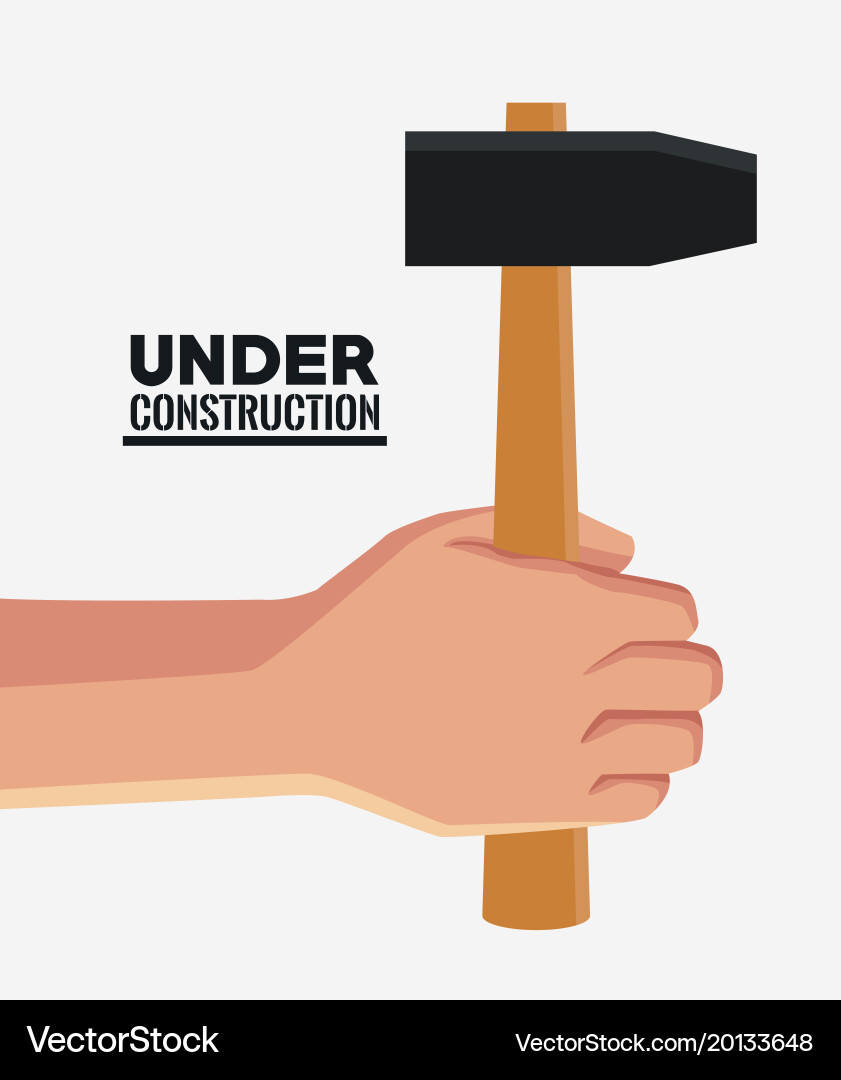 Hand with construction tool Royalty Free Vector Image