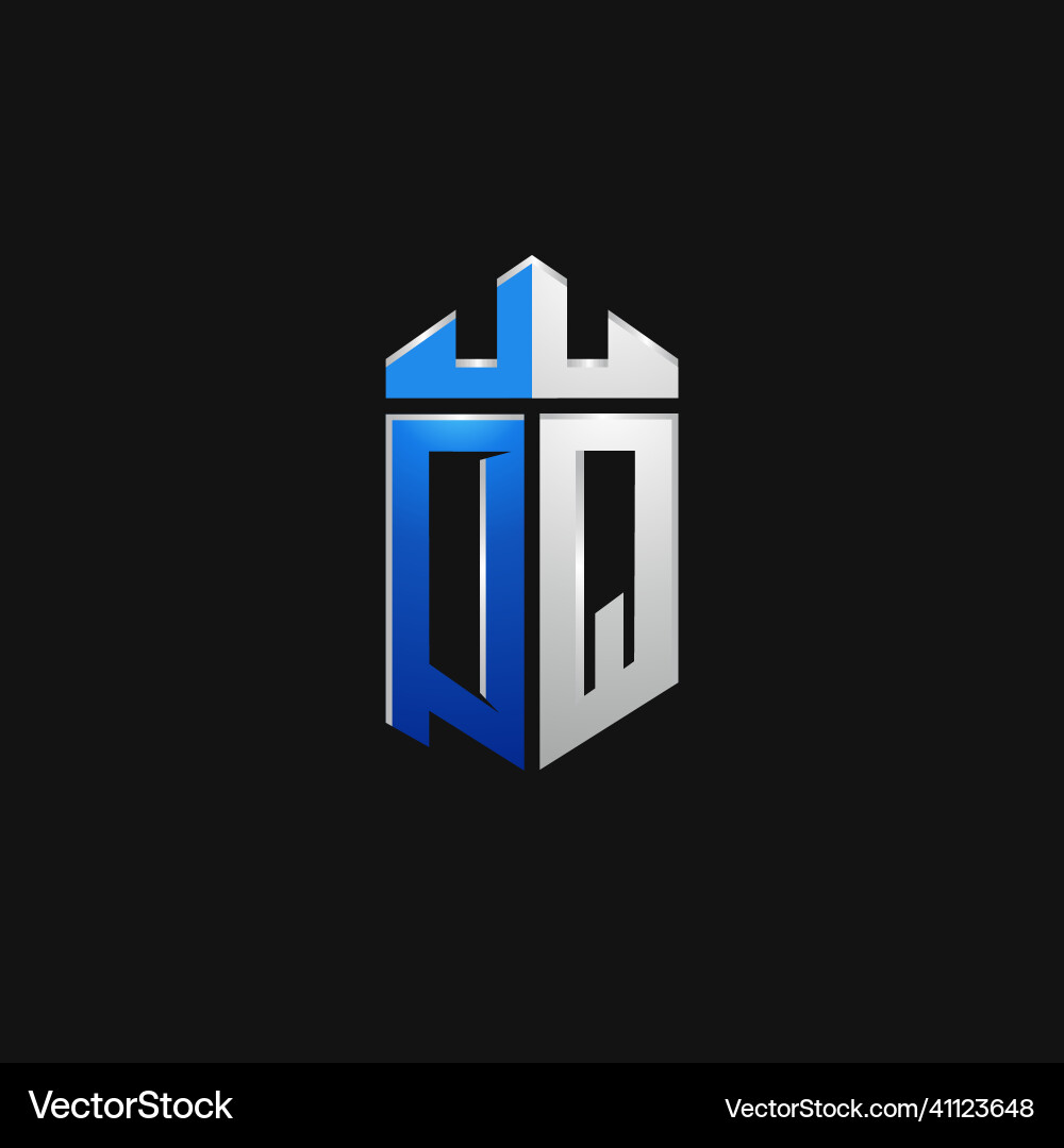 Initials shield logo monogram designs modern Vector Image