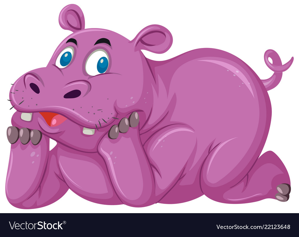 Pink rhinoceros on white background Royalty Free Vector