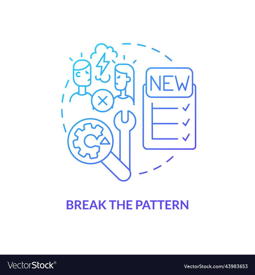 Break pattern blue gradient concept icon Vector Image