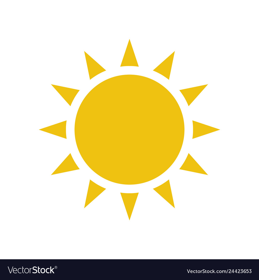 Flat sun icon Royalty Free Vector Image - VectorStock