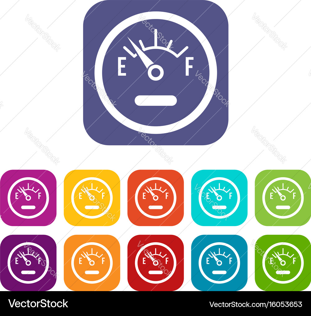 Fuel sensor icons set Royalty Free Vector Image