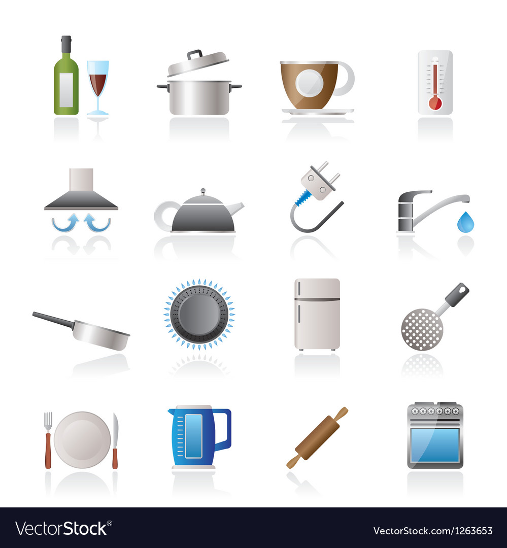 Kitchen objects and accessories icons