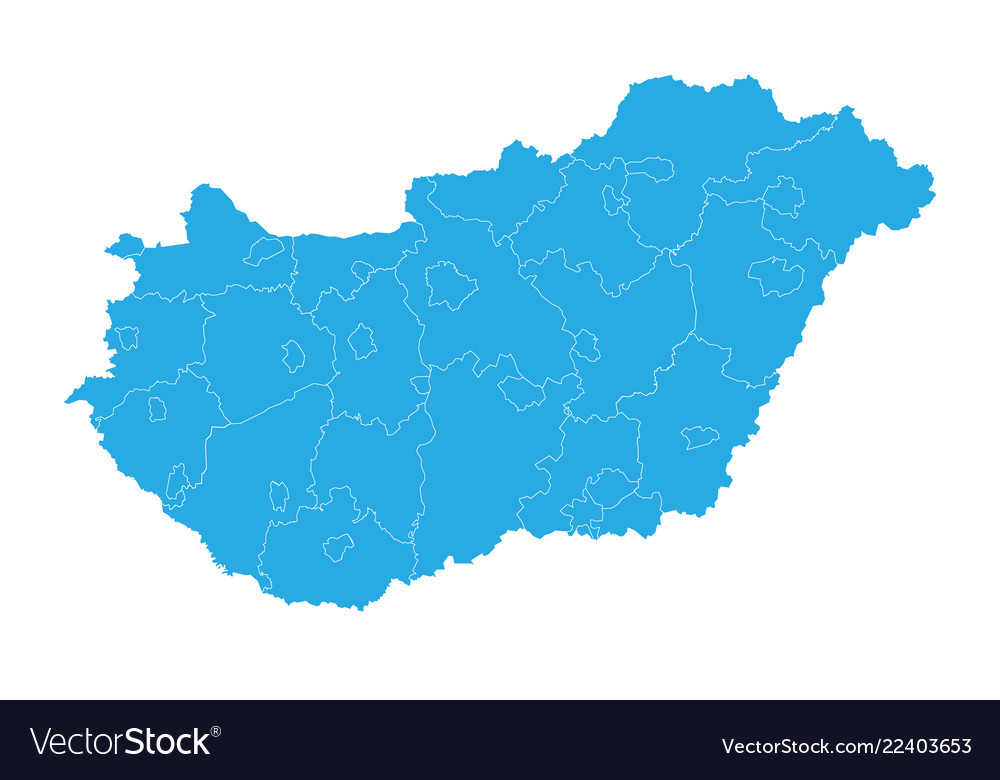 Map of hungary high detailed