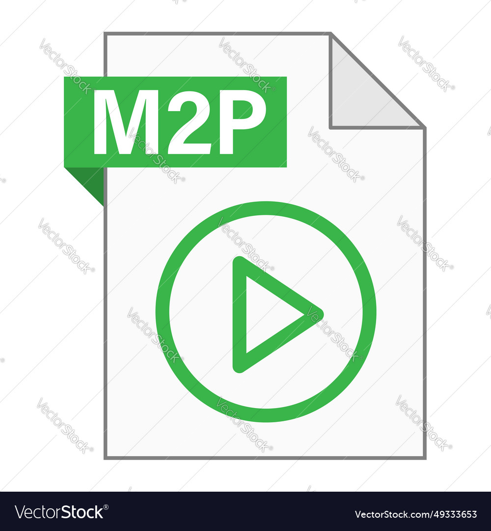 Modern flat design of m2p file icon for web