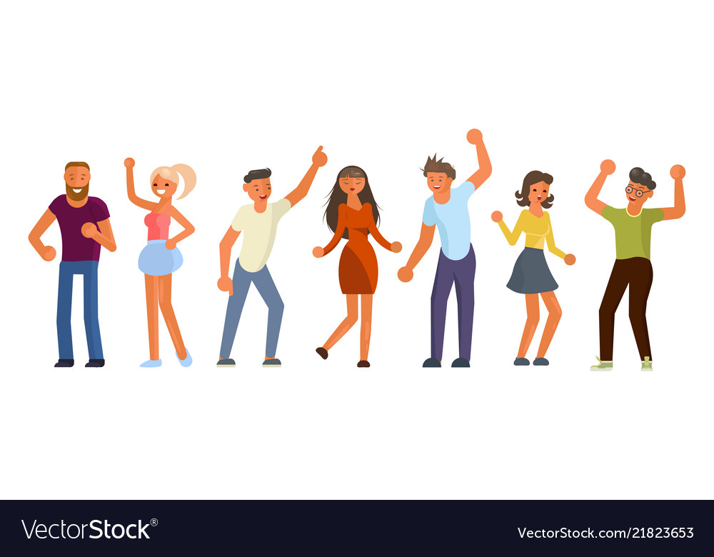 People dancing in flat design