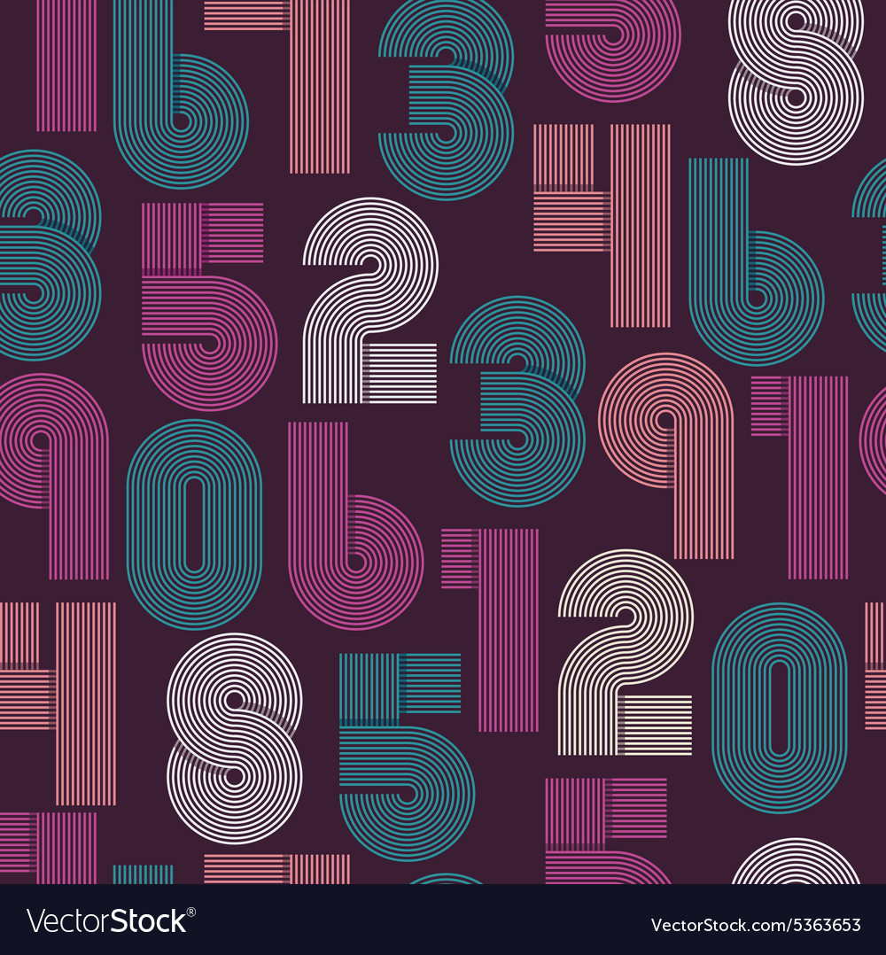 Seamless pattern of numbers Royalty Free Vector Image