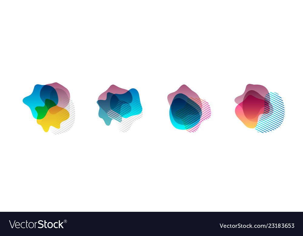 Set of abstract modern graphic elements gradient Vector Image