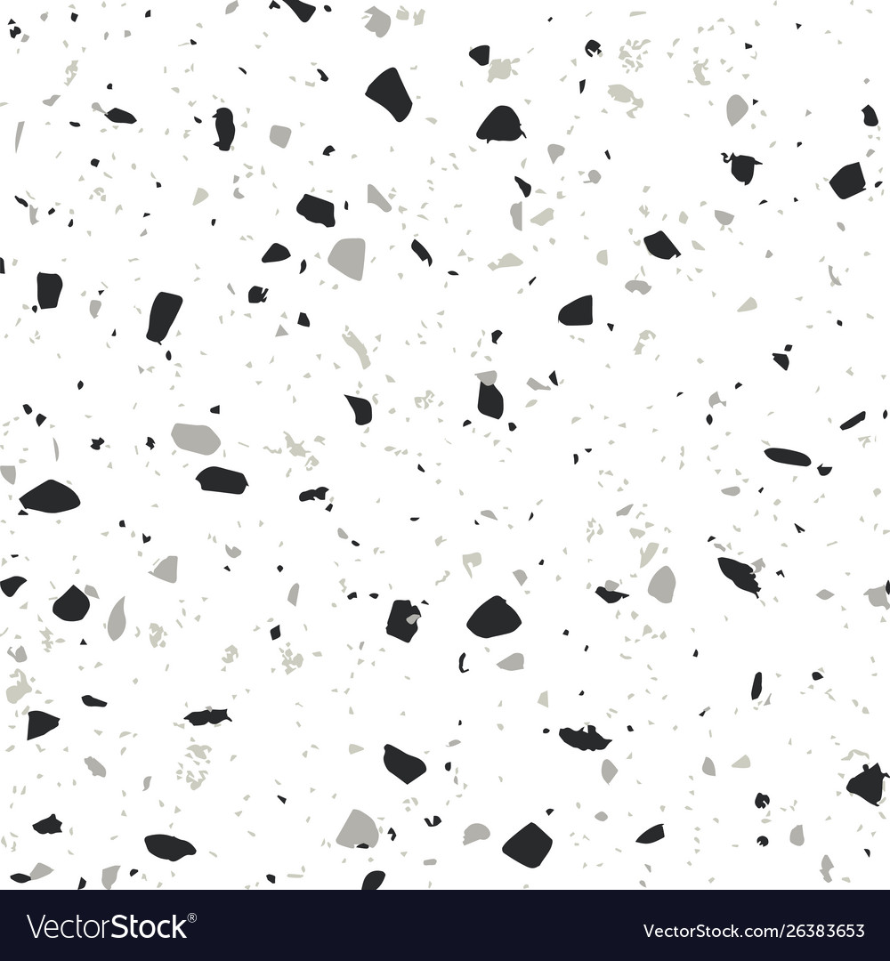 Terrazzo seamless pattern in monochrome hues