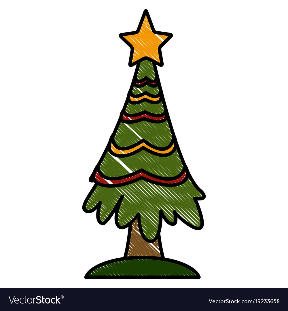 Christmas tree pines Royalty Free Vector Image