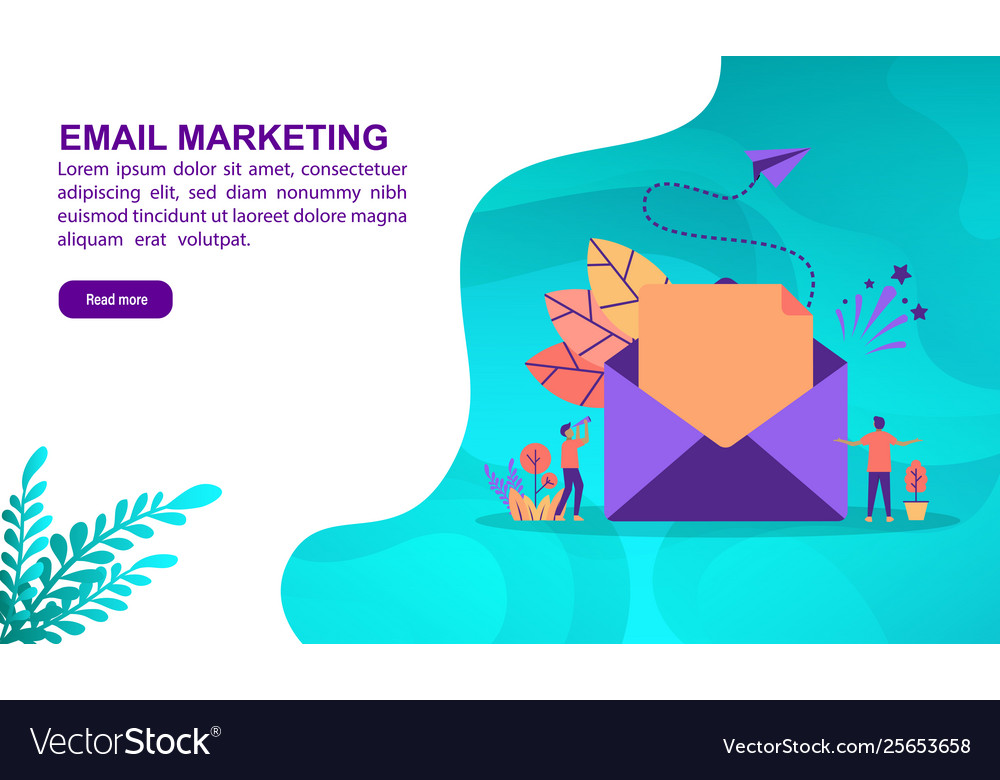 Email Marketing Concept With Character Template Vector Image